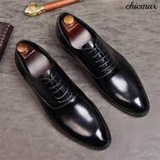 It's the shoes, really the most common are patent leather shoes, but if you're uncomfortable in patent leather, you can wear matte black leather. Phenkang Mens Formal Shoes Genuine Leather Oxford Shoes For Men Black 2019 Dress Shoes Wedding Shoes Laces Leather Brogues Formal Shoes For Men Dress Shoes Men Leather Formal Shoes