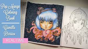 Get great deals on ebay! Timelapse The Girl With Blue Hair And Tentacles Pop Manga Coloring Book By Camilla D Errico Youtube