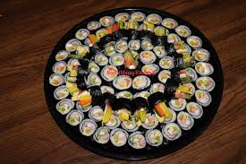 Kimbap are korean rice rolls that look a lot like sushi. Korean Food Photo Variety Gimbab On Maangchi Com