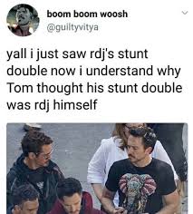Tom Holland Oh My God It S Robert Downey Jr Omg Its Robert Downey Jr Robertdowneyjr Ironman Rdj Robertdowneyjrsstuntdouble Tonystark Marvel Ma Robert Downey Jr Funny Robert Downey Jr Marvel Actors
