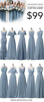 Dusty Blue Bridesmaid Dresses Under 99 For All Sizes Bridesmaid Dress Frost Dusty Blue Bridesmaid Dresses Bridesmaid Dresses Long Chiffon