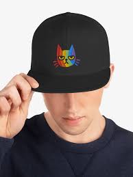 Grumpy Cat in Rainbow Snapback Hat