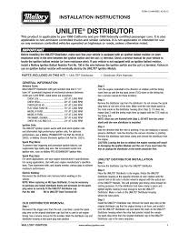 Now i need to upgrade my ignition. Mallory Unilite Distributor Installation Instructions