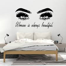 ملصقات الجمال عيون الفينيل الجدار ملصق ل صالون تجميل الديكور جدار الشارات فتاة نوم ورق جدران من الفينيل ملصق الجداريات Leather Bag