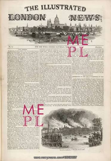 First Illustrated London News Front Cover, May 14, 1842 from Mary Evans