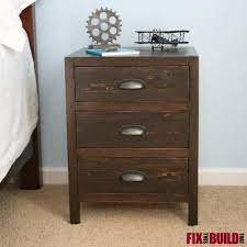 Build your own farmhouse style nightstands for about $50 each! Diy 3 Drawer Nightstand Ana White