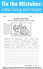 Winter Writing Fix The Mistakes Occupational Therapy Handwriting Winter Writing Handwriting Analysis