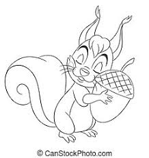 Don't be shy, get in touch. Squirrel Cartoon Coloring Page Black And White Cartoon Illustration Of Squirrel Rodent Animal Character Coloring Page Canstock