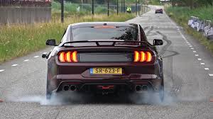 Ford Mustang 5 0 V8 Royal Crimson Gt Performance Burnout Sound Youtube