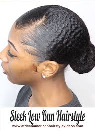 How To Create The Perfect Sleek Low Bun For Type 4 Curly Natural Hair African American Hairstyle Videos Aahv In 2020 Natural Hair Styles Short Natural Hair Styles Natural Hair Bun Styles