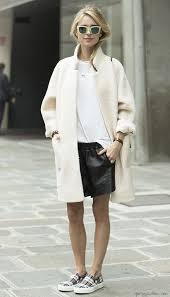Black And White Coat New York Calling Leather Look Skirt Black Daily Chic Leather Look Skirts Fashion Clothes