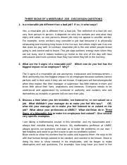 If we can address the issue of job fulfillment effectively, the benefits to people will also affect one last word on the book: 3 Signs Of A Miserable Job Docx Emily Orta Patti Benson Bus 325 3 Signs Of A Miserable Job Patrick Lencioni Did An Amazing Job Configuring The Book Course Hero