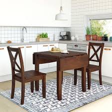 Some might have a hard time in getting a good set of these kind for their homes, so we. Nestfair 3 Piece Wood Drop Leaf Breakfast Nook Dining Table Set With 2 X Back Chairs Overstock 33984158