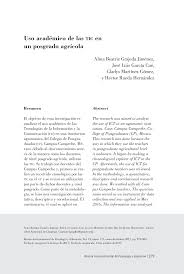 Uso académico de las TIC en un posgrado agrícola