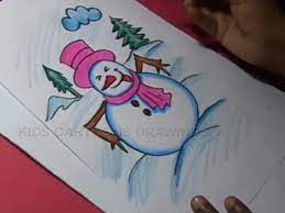 Kids cartoon drawings how to draw winter season drawing snow houses. Kids Cartoon Drawings How To Draw Winter Season Detailed Drawing For Kids