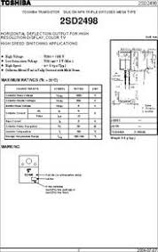 Vce (sat ) = 5 v (max.) z high speed :: D2498 Datasheet Horizontal Deflection Output For High Resolution Display
