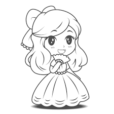 Get free printable coloring pages for kids. Cute Princess Coloring Page Novocom Top