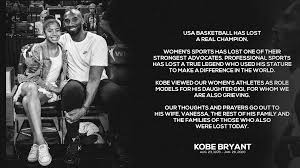 It's been nearly six months since the father and daughter were among those killed in a helicopter cr. Usa Basketball Statement On Kobe Bryant