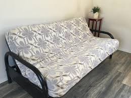 It is comfortable and has got a black leather upholstery. Octorose Chenille 3 Side Zipper Futon Cover Twin Or Full Futon Chair