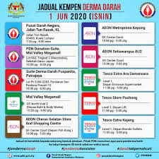 Jelas ketua pengarah kesihatan, datuk dr noor hisham abdullah, tiada kes yang berpunca daripada pengendalian kes yang disahkan positif dari wad #covid19 dan icu di fasiliti kkm. Pusat Darah Negara Kementerian Kesihatan Malaysia Jadual Kempen Derma Darah 1 Jun 2020 Isnin Jadual Ini Tertakluk Kepada Sebarang Bentuk Pindaan Pihak Pdn Memohon Agar Para Penderma Hadir Ke Lokasi Kempen