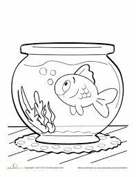 Fish Bowl Worksheet Education Com Coloring Pages Animal Coloring Pages Fish Coloring Page