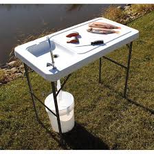 Guide Gear Folding Fish Game Cleaning Table With Sink Faucet Fish Cleaning Table Outdoor Sinks Fish Cleaning Station