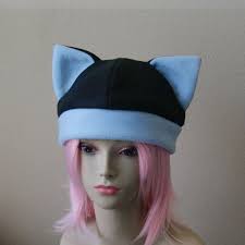 Fleece Cat Hat Black Baby Blue Beanie Style Cap Cute Anime Neko Cosplay Cat Ears Kitty Ears Kawaii Jrock Goth Punk Japane Pink Beanies Green Beanie Cat Hat