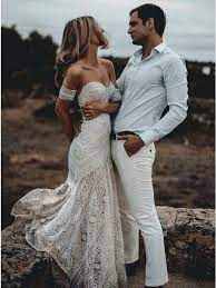 Sweetheart Lace Mermaid Wedding Dresses Online Cheap Lace Bridal Dres Sposadresses In 2020 Lace Beach Wedding Dress Sweetheart Wedding Dress Boho Bridal Dress