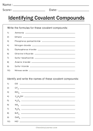 Most students that have problems with the homework get confused with naming. Naming Covalent Compounds Worksheet Chemistry Learner
