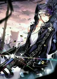 White Purple Hair Anime Boy With Two Guns Cute Anime Guys Cute Anime Boy Anime Guys In 2020 Cute Anime Guys Dark Anime Anime People