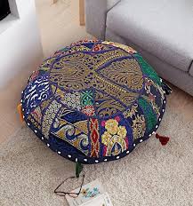 Large Floor Cushion Patchwork Cushion Cover Round Pillowcase Etsy Decorative Floor Pillows Large Floor Cushions Patchwork Cushion