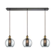 Mcewan 3 Light Kitchen Island Linear Pendant Elk Lighting Multi Light Pendant Pendant Lighting