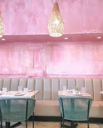 Restaurant With Pink Walls Citrus And Salt In Boston Massachusetts Pink Walls Parisian Cafe Cute Cafe