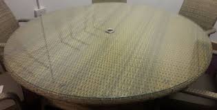 Garden wooden table manufacturers & suppliers. Replacement Glass 150 Cm Round Clear With Parasol Hole Rattanfurniture2go