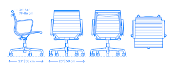 Eames Aluminum Group Management Chair Dimensions Drawings Dimensions Com