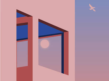 Minimalist/Pop Art Pink Building by Jake Edmisten on Dribbble