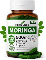 Amazon.com: HerbaVitals Moringa Pure Capsules 500 mg -120 CT | Pure Moringa  Oleifera Leaf Powder Supplement | Moringa Capsules Powerful Green Superfood  | Super Greens Powder Pills | Non-GMO, USA Lab Tested : Health & Household