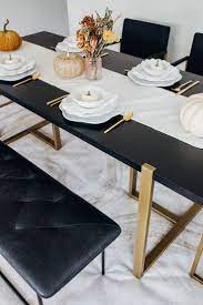 A Stunning Sturdy Dining Table You Ll Love For Years Color Chic Gold Dining Room Dining Table Gold Dining Table