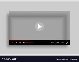 Video Media Player Interface Mockup Template Vector Image