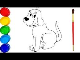 Easy Drawing For Kids Draw And Color The Dog Learn Coloring For Children Youtube Easy Drawings For Kids Easy Drawings Drawing For Kids