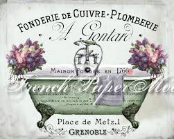 Vintage French Digital Shabby Bathtub Printable Victorian Etsy French Bathroom French Vintage French Vintage Bathroom