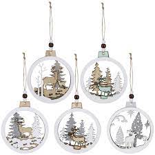 Images are used as visual to show only a few types of materials that a co2 laser can engrave, etch, or cut. 5 Pcs Christmas Hanging Wooden Ornament Hollow Fretwork Laser Cutting Wood Carving Ornaments Wood Slice Gift Tags Pendant Circle Bauble Glitter Reindeer Oranments Xmas Tree For Holiday Season Festival Buy Online At
