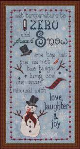 Sage jobelan with dmc floss. Whispered By The Wind Recipe For A Snowman Cross Stitch Pattern 123stitch