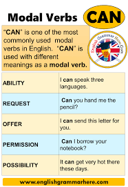 Here's a list of the modal verbs in english: Modal Verbs Can How To Use Modal Verbs In English English Grammar Here