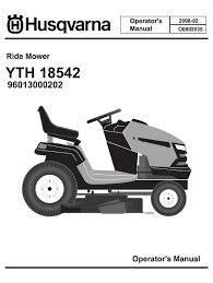 Park the husqvarna mower on a flat and level surface. Husqvarna Yth 18542 Operator S Manual Pdf Download Manualslib