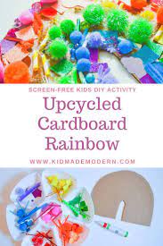 Upcycled Cardboard Rainbow In 2021 Camping Crafts For Kids Diy Summer Crafts Beach Crafts For Kids