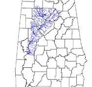 Black Warrior River watershed in Alabama
