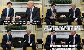 Trump And Trudeau S Awkward Moment Is The Hottest New Meme Daily Mail Online