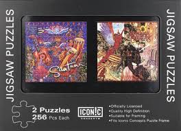 A picture stuck onto wood or cardboard and cut into pieces of different shapes that must be…. Santana Supernatural Jigsaw Puzzles 9781540006523 Boeken Bol Com