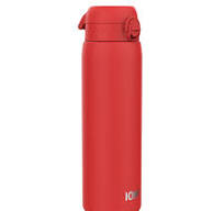 Auslaufsichere 1-Liter-Wasserflasche, Edelstahl, Rot, 1L